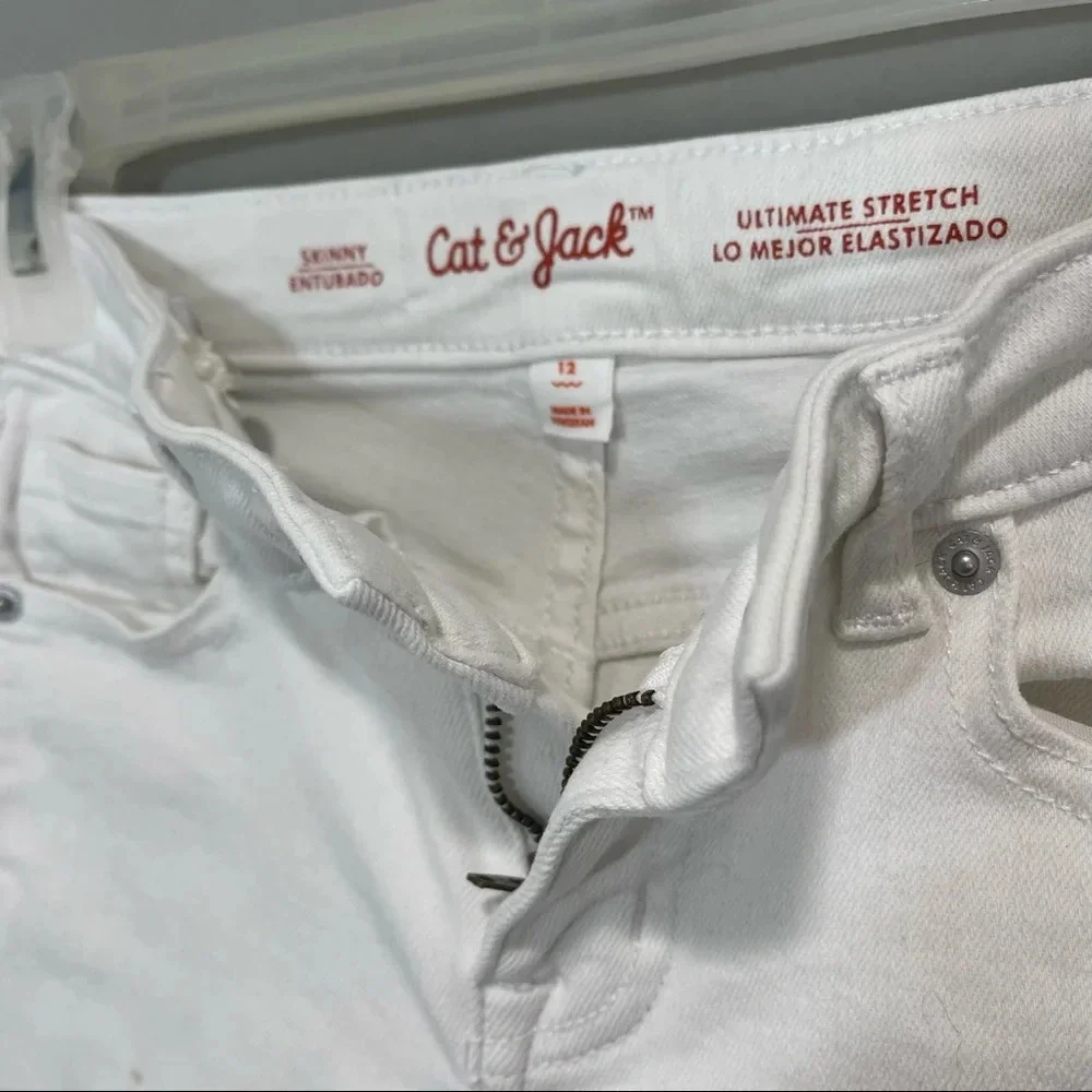 Cat & Jack Skinny White Jeans Girls size 12 - Picture 4 of 7